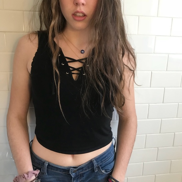 H&M Tops - Lace up tank top